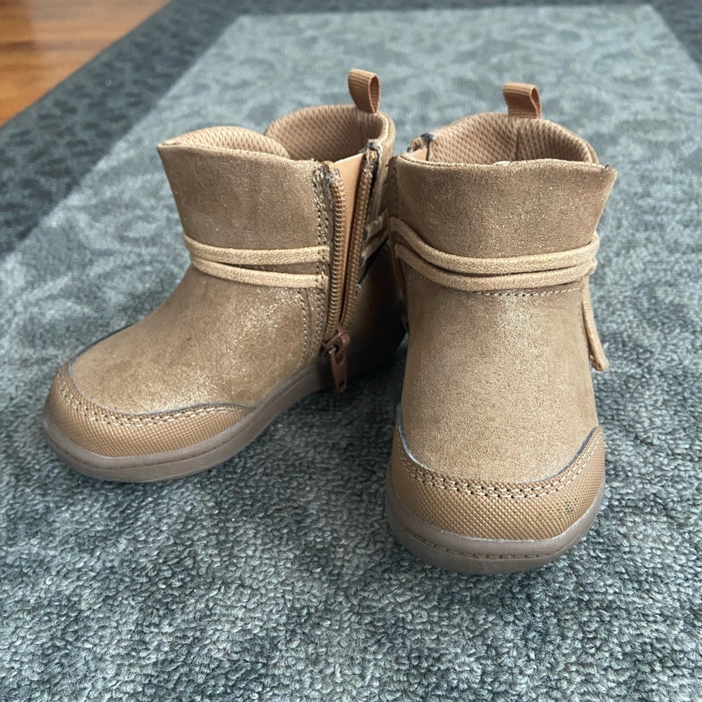 Stride Rite Kids Brown/Tan Suede Booties